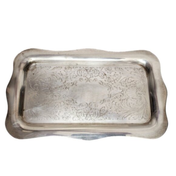 Vintage Silverplate Sheridan Cream & Sugar with  Silver over Copper Tray - Picture 2 of 5